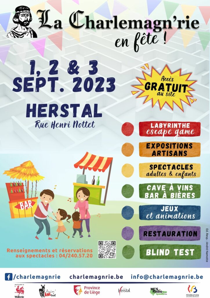 Affiche Charlemagn'rie en fête à Herstal Septembre 2023